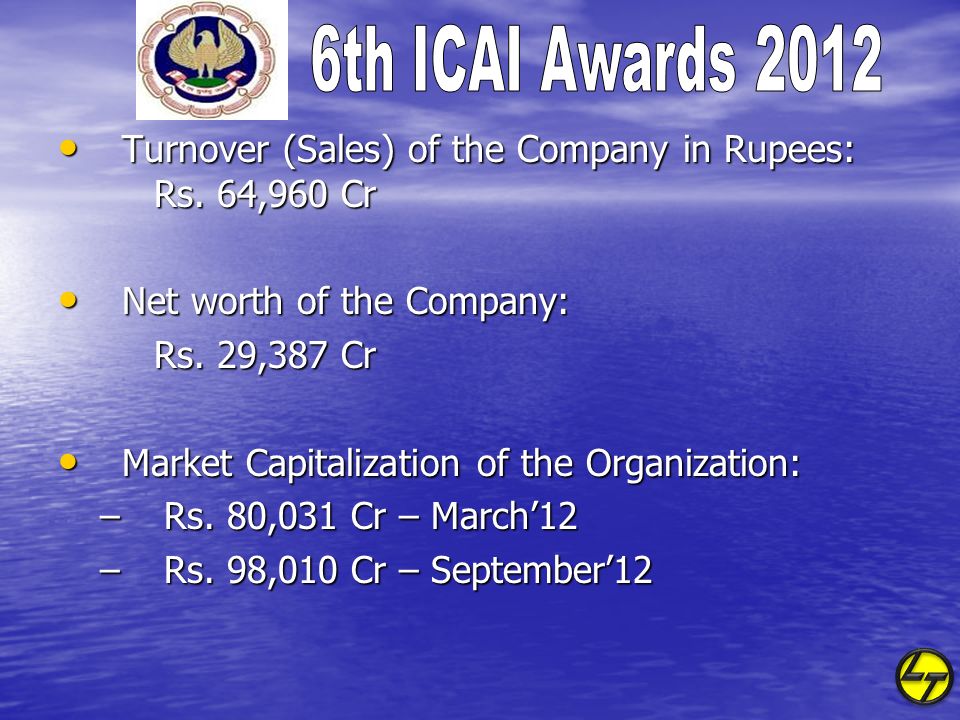 Turnover (Sales) of the Company in Rupees: Rs.