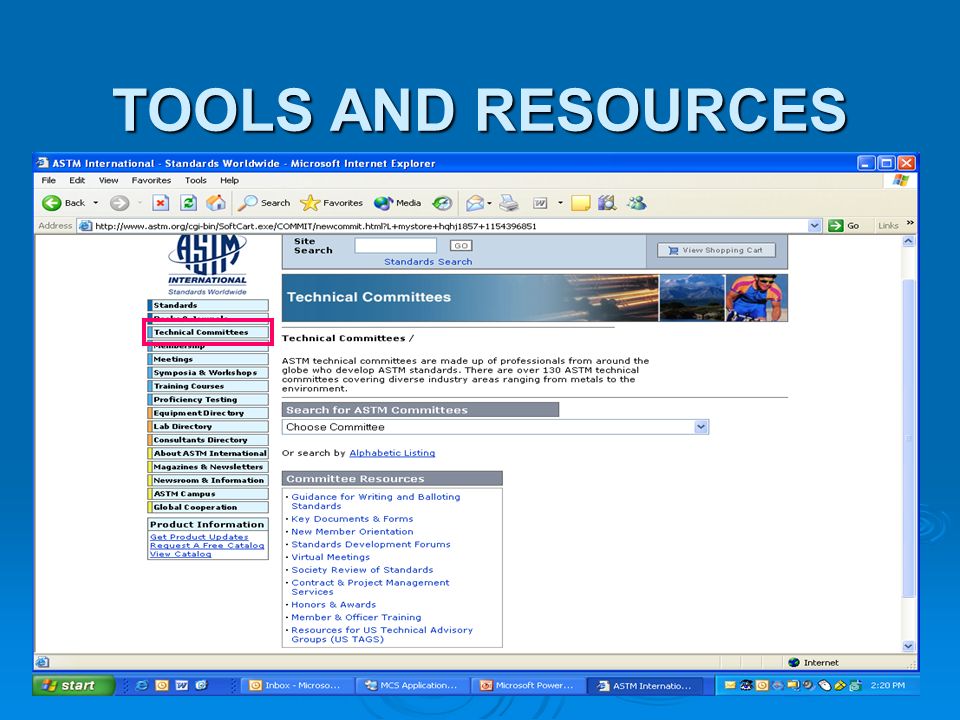 TOOLS AND RESOURCES