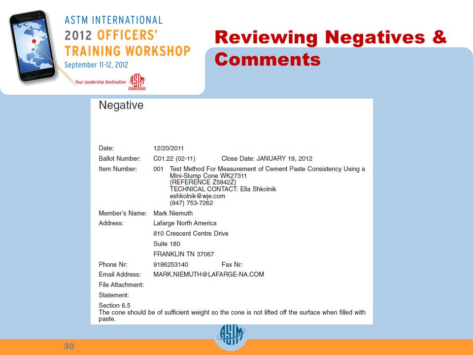 Reviewing Negatives & Comments 30