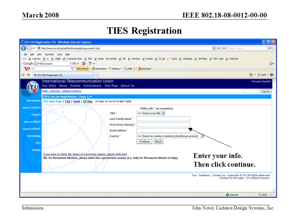 IEEE Submission TIES Registration Enter your info.