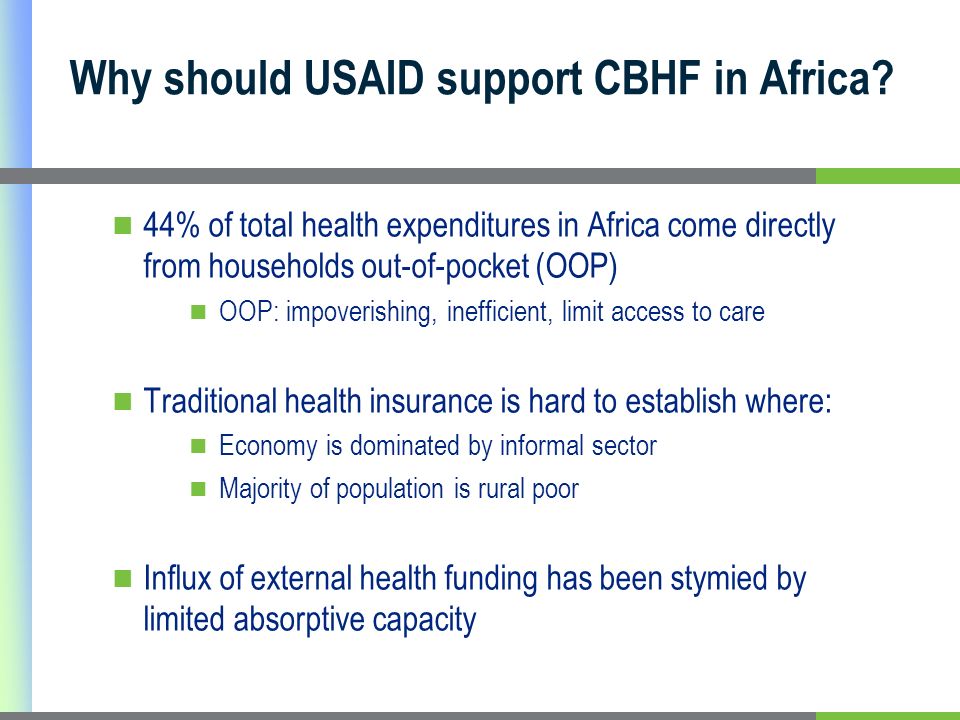 Why should USAID support CBHF in Africa.