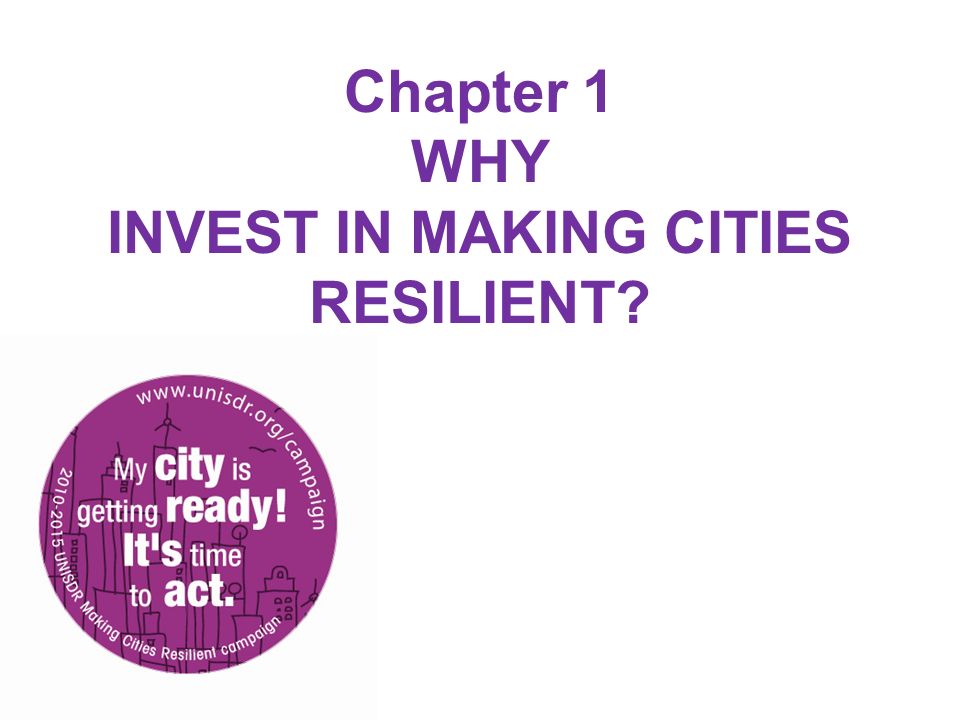 Chapter 1 WHY INVEST IN MAKING CITIES RESILIENT