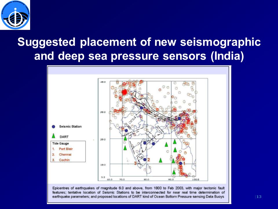 |13 Suggested placement of new seismographic and deep sea pressure sensors (India)