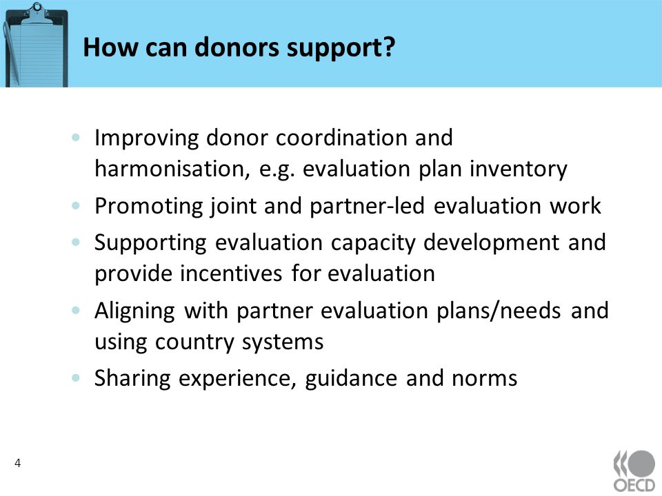 How can donors support. Improving donor coordination and harmonisation, e.g.