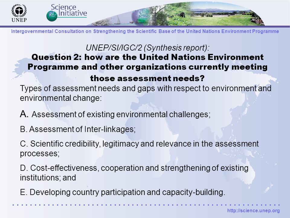 Intergovernmental Consultation on Strengthening the Scientific Base of the United Nations Environment Programme