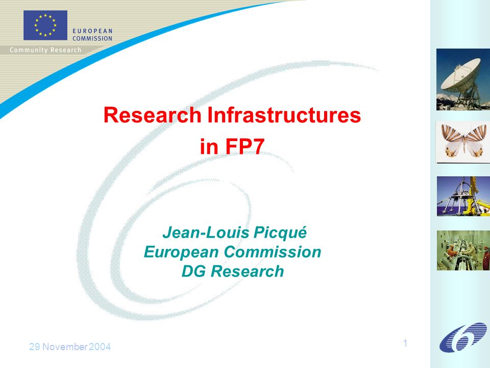 29 November Research Infrastructures in FP7 Jean-Louis Picqué European Commission DG Research