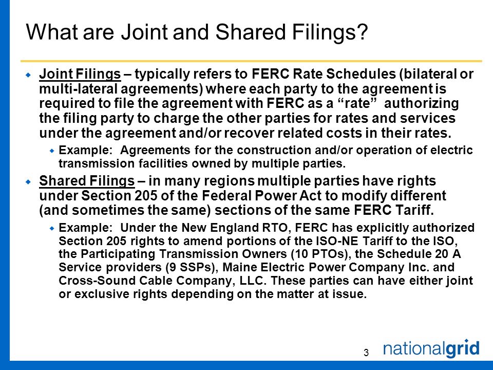 3 What are Joint and Shared Filings.