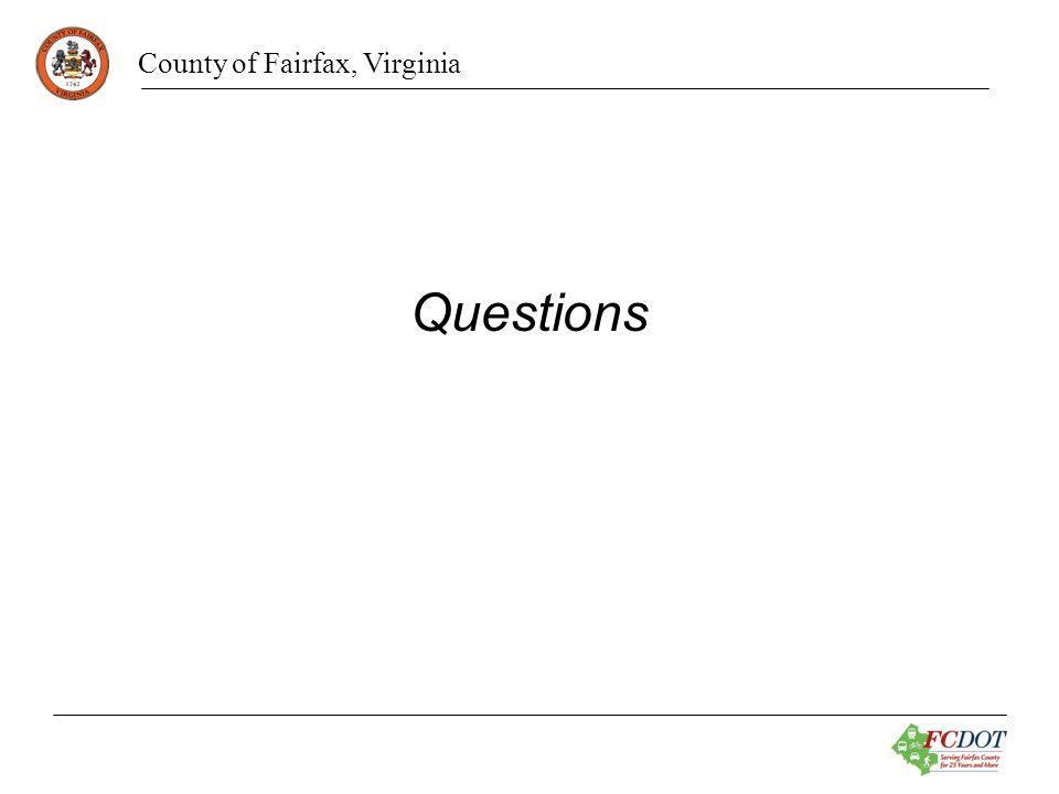 County of Fairfax, Virginia Questions