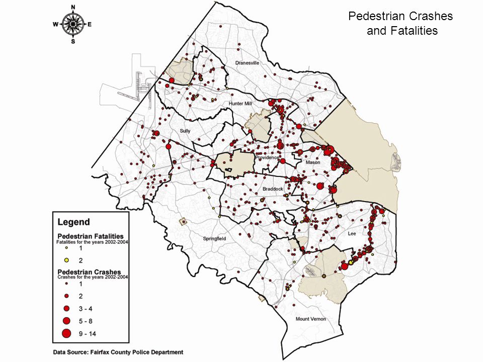January 23, 2006 FAIRFAX COUNTY PEDESTRIAN TASK FORCE Pedestrian Crashes and Fatalities