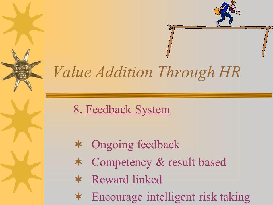 Value Addition Through HR 8.