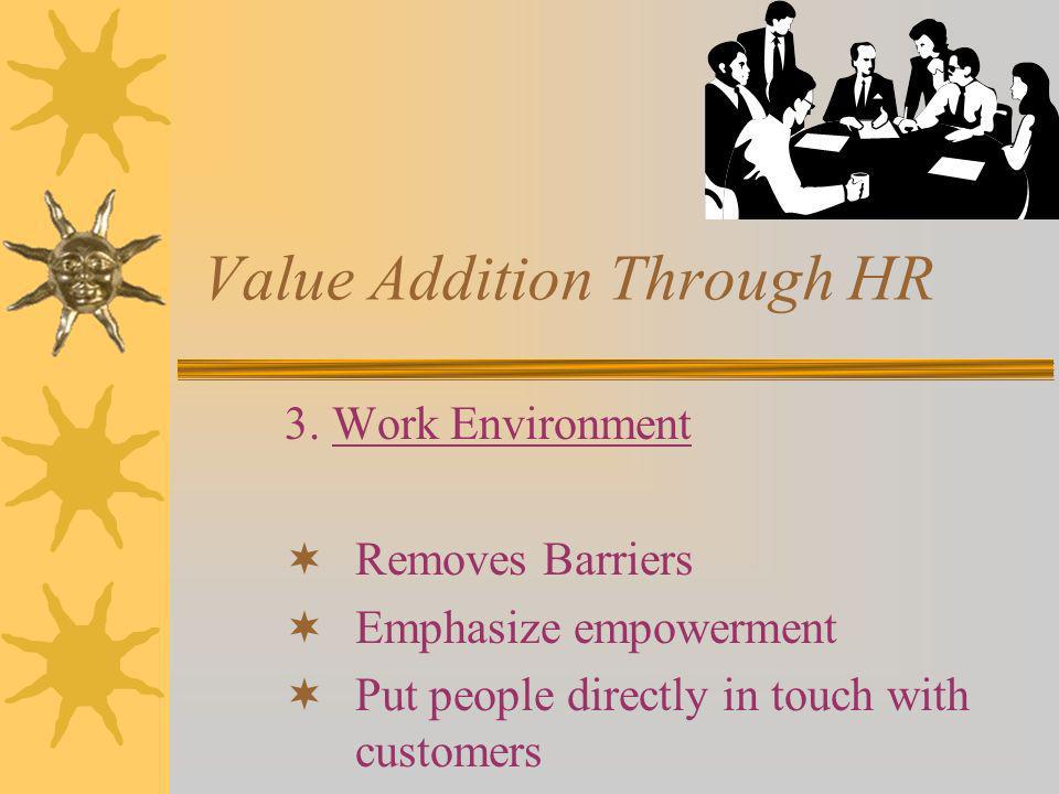 Value Addition Through HR 3.