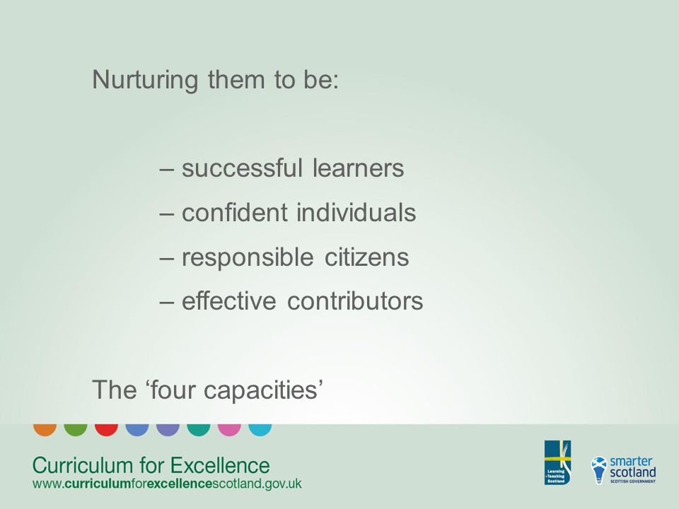 Nurturing them to be: – successful learners – confident individuals – responsible citizens – effective contributors The four capacities