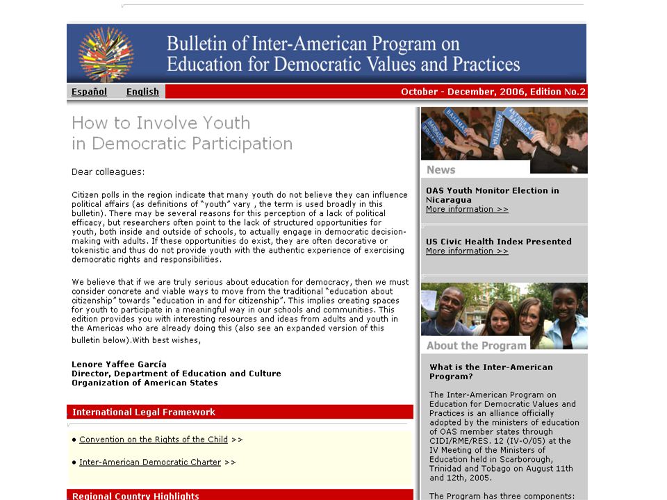 Department of Education and CultureOrganization of American States Democracy Education Bulletins