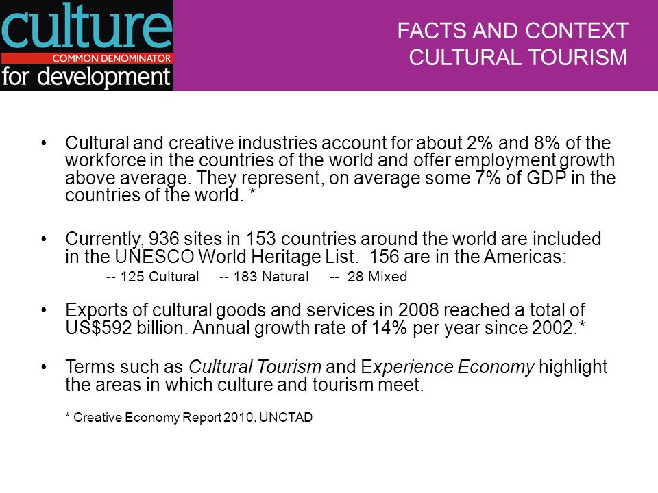 Cultural and creative industries account for about 2% and 8% of the workforce in the countries of the world and offer employment growth above average.