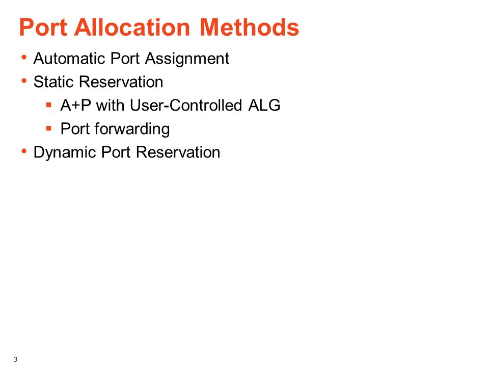 port assignment port assignment