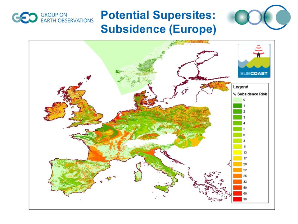Potential Supersites: Subsidence (Europe)