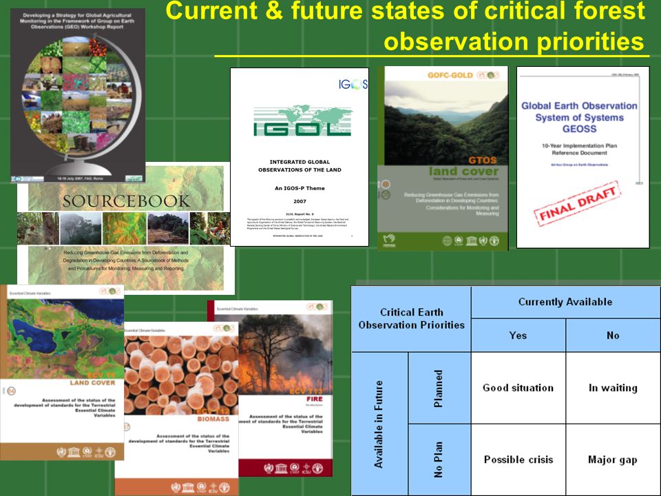 Current & future states of critical forest observation priorities