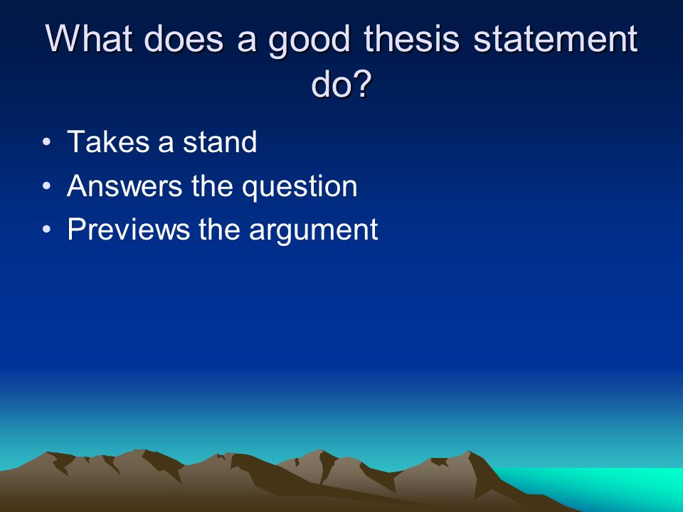 Qualifying thesis statements