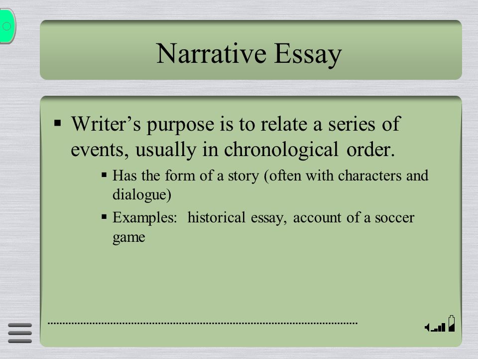 Thesis For A Narrative Essay
