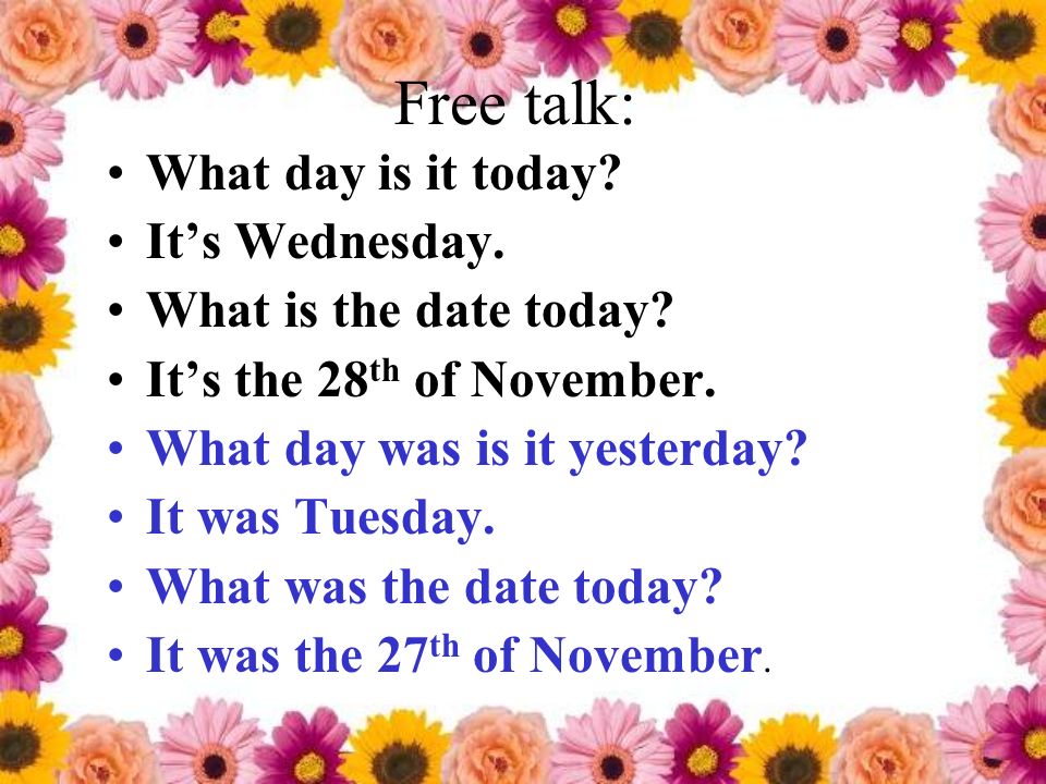 What's the date today ??? - Tableau Noir