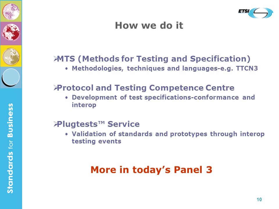 10 MTS (Methods for Testing and Specification) Methodologies, techniques and languages-e.g.