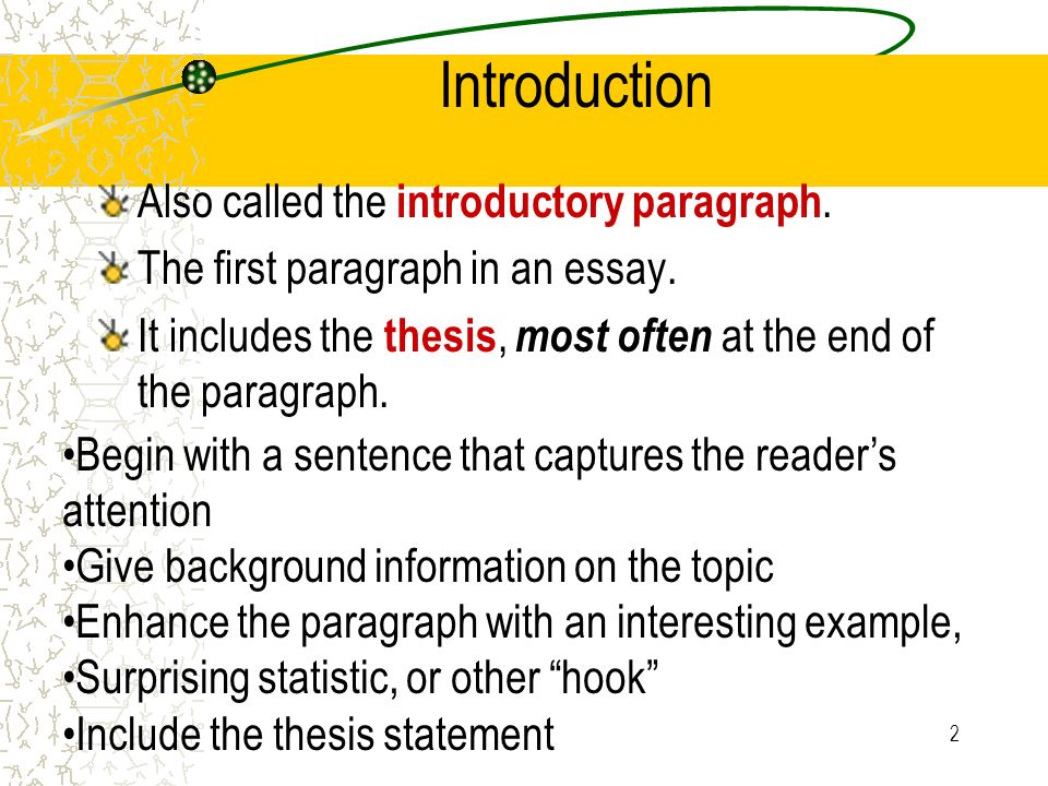 Elements of the essay