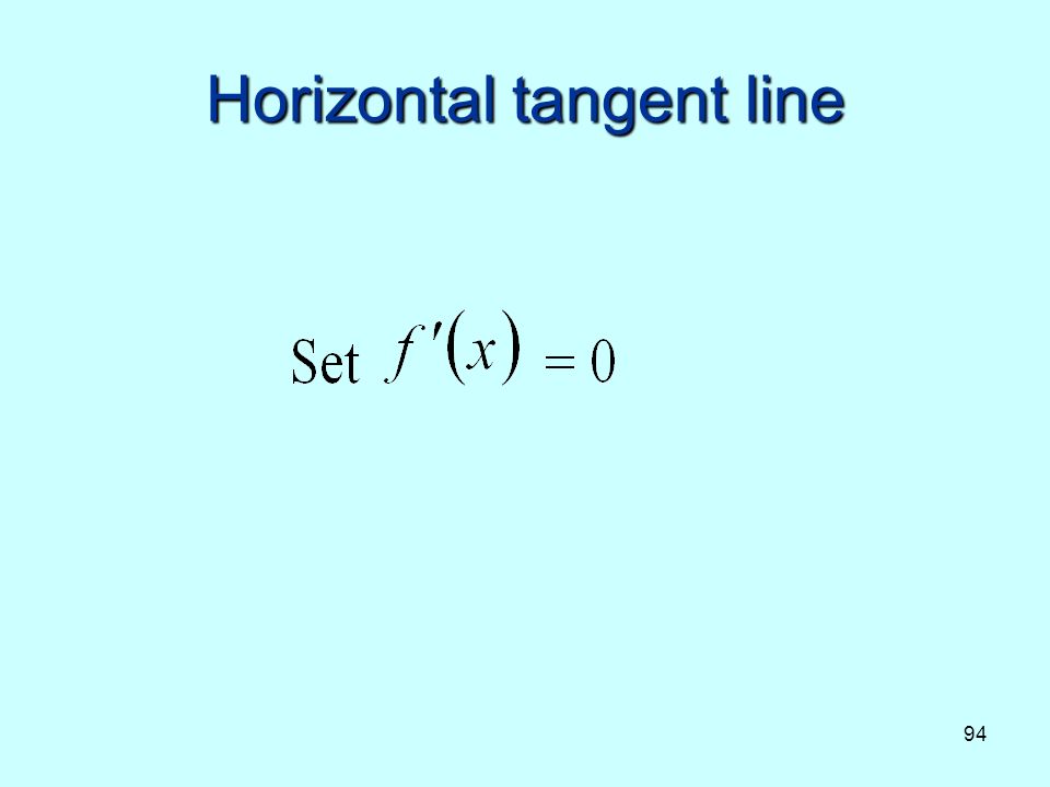 94 Horizontal tangent line