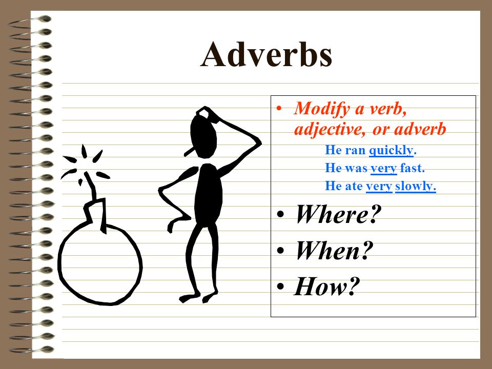 Adjectives Describes nouns or pronouns a, an, the What kind Which one How many