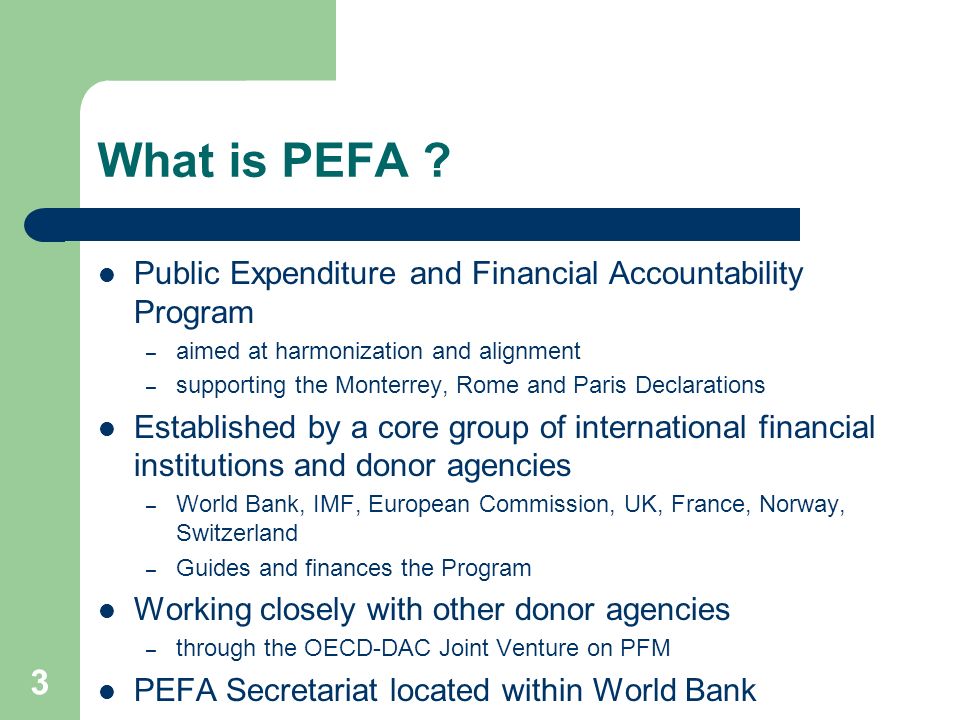 3 What is PEFA .
