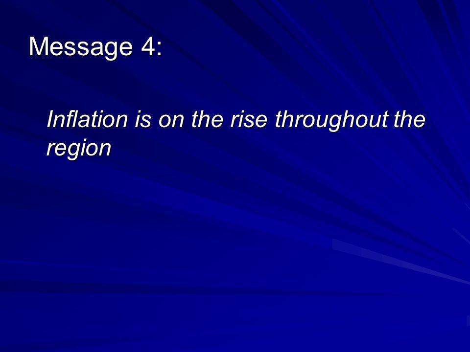 Message 4: Inflation is on the rise throughout the region