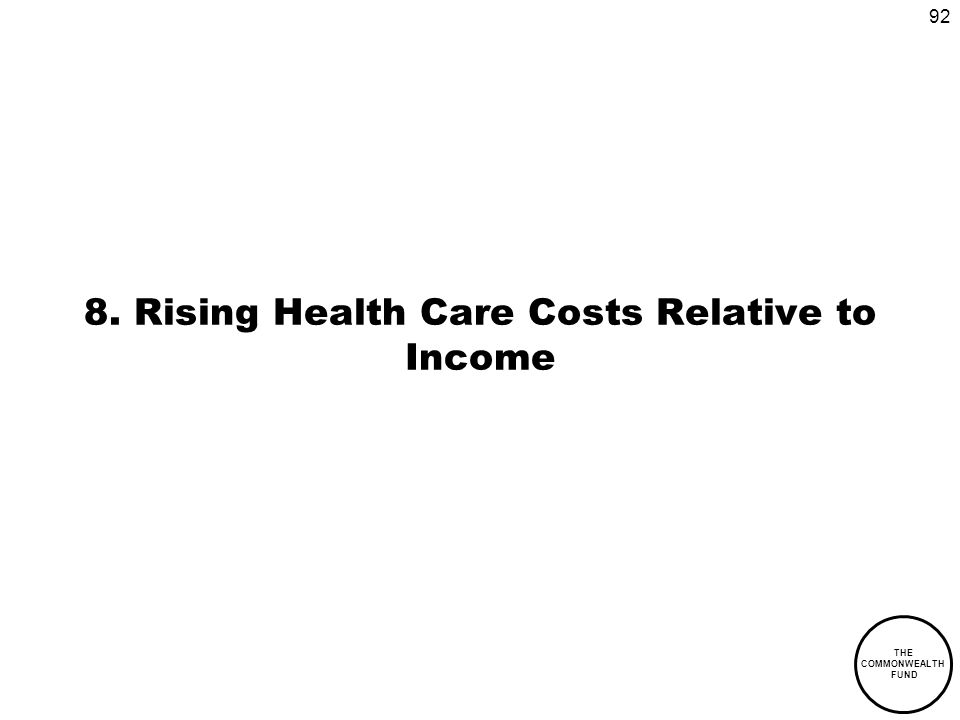 92 THE COMMONWEALTH FUND 8. Rising Health Care Costs Relative to Income