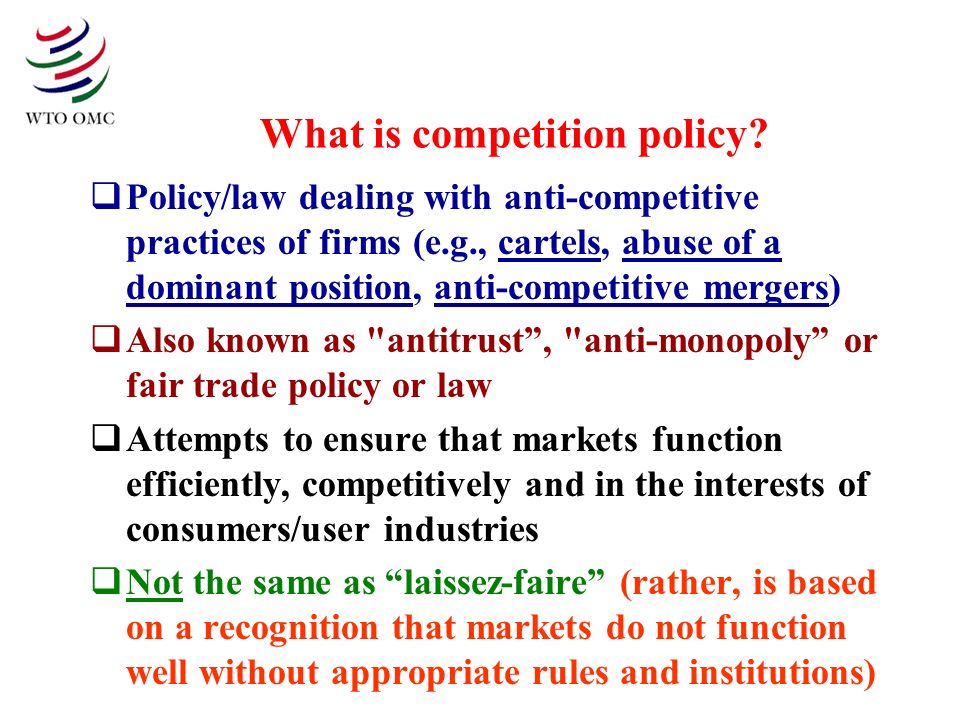 What is competition policy.