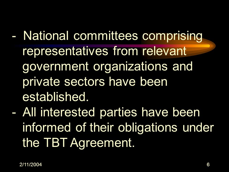 2/11/ National committees comprising representatives from relevant government organizations and private sectors have been established.