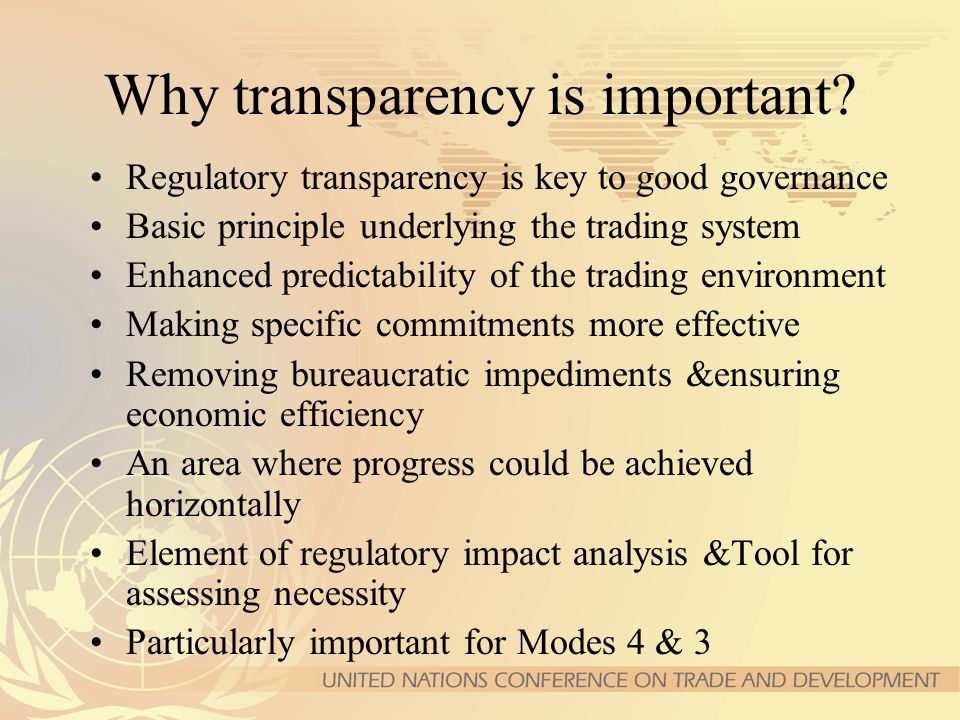 Why transparency is important.