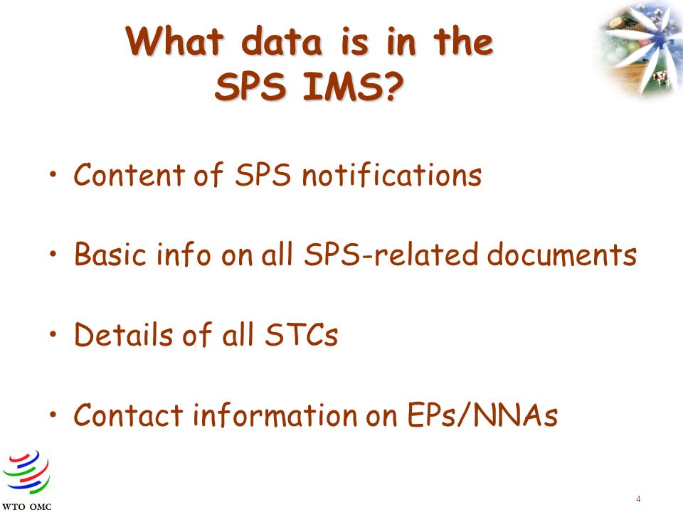 4 What data is in the SPS IMS.