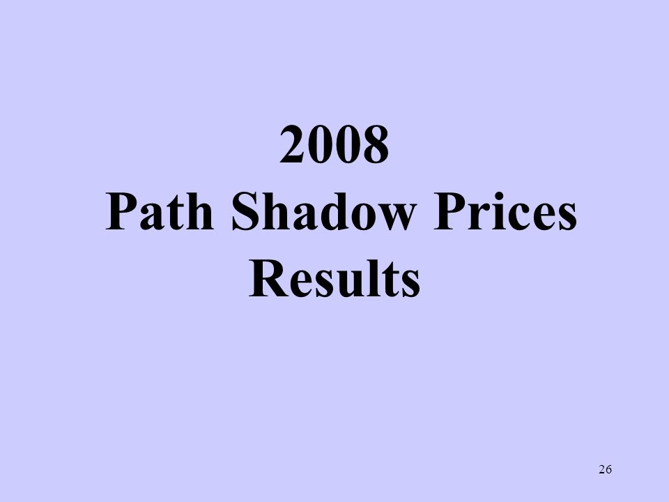 Path Shadow Prices Results