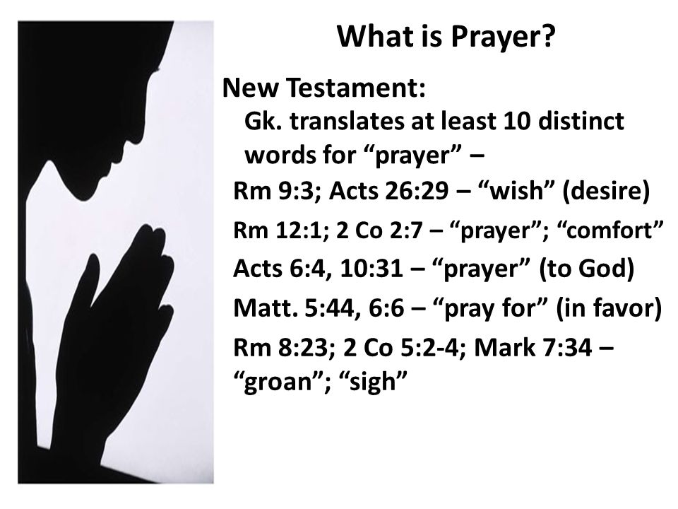 What is Prayer. New Testament: Gk.