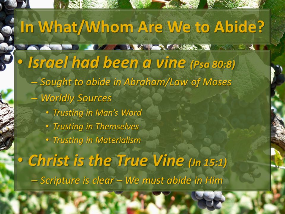 In What/Whom Are We to Abide.