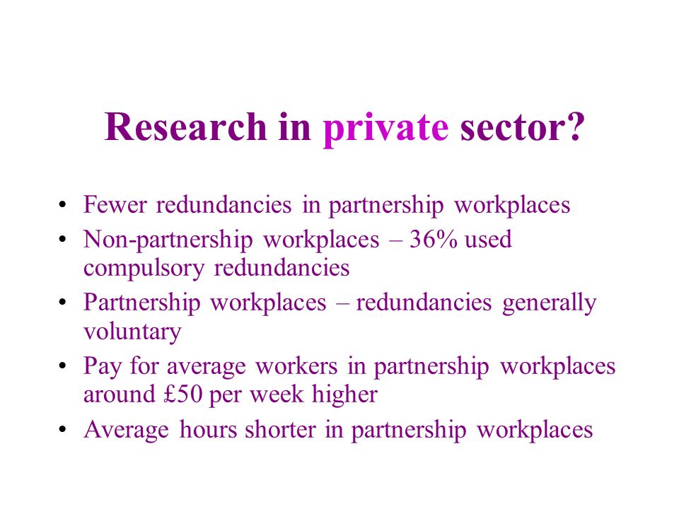 Research in private sector.