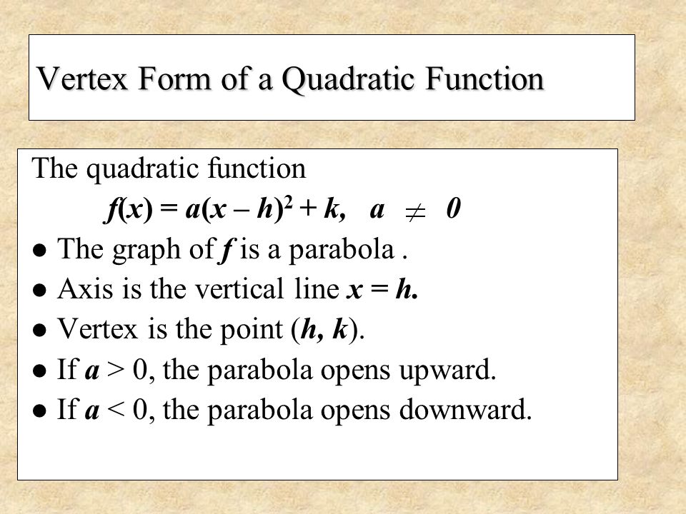 module 2 how to find k in vertex form