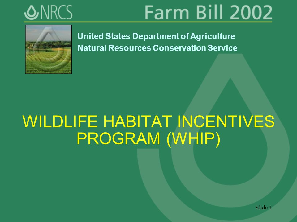 Slide 1 WILDLIFE HABITAT INCENTIVES PROGRAM (WHIP) United States ...