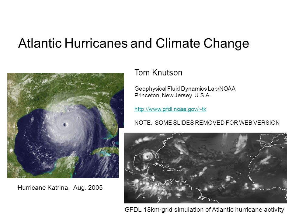 Atlantic Hurricanes and Climate Change Hurricane Katrina, Aug.