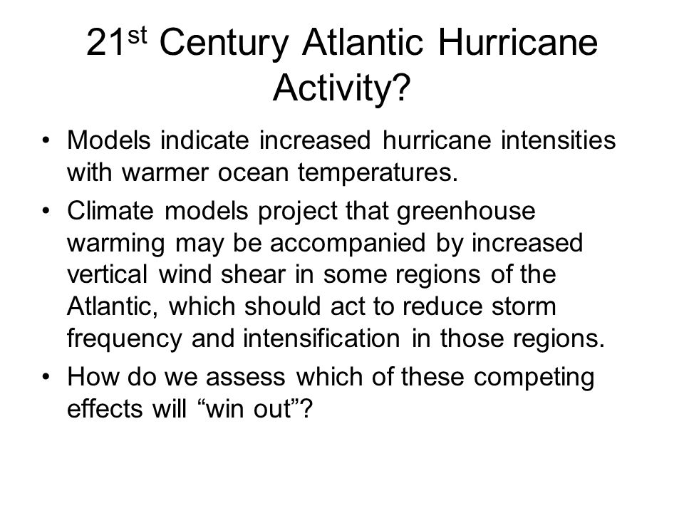 21 st Century Atlantic Hurricane Activity.