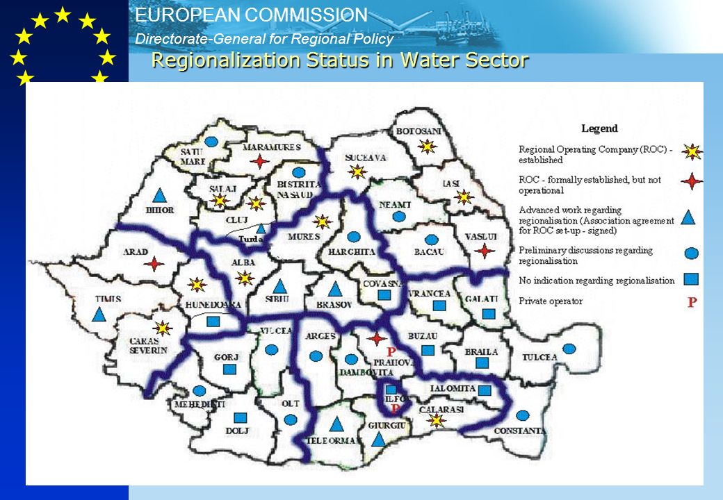Directorate-General for Regional Policy EUROPEAN COMMISSION 17 Regionalization Status in Water Sector