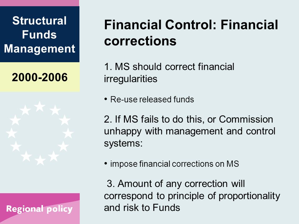 Structural Funds Management Financial Control: Financial corrections 1.