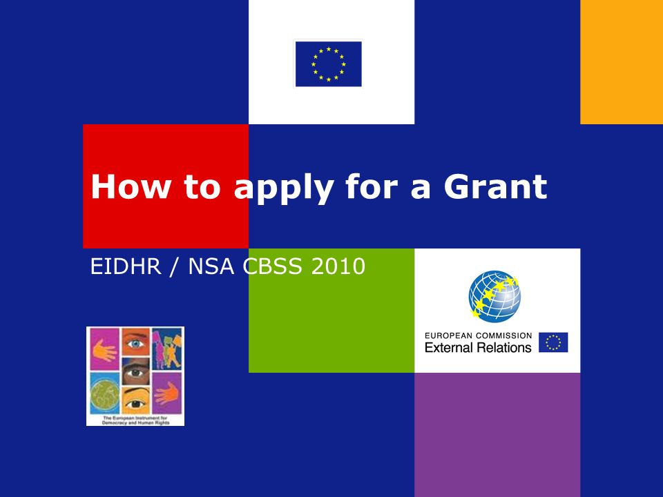 How to apply for a Grant EIDHR / NSA CBSS 2010