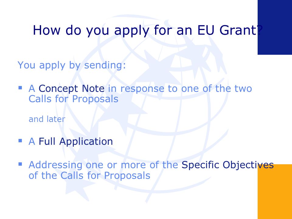 How do you apply for an EU Grant.