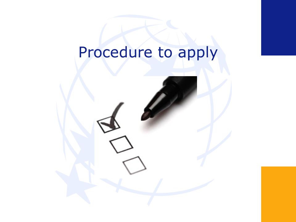 Procedure to apply
