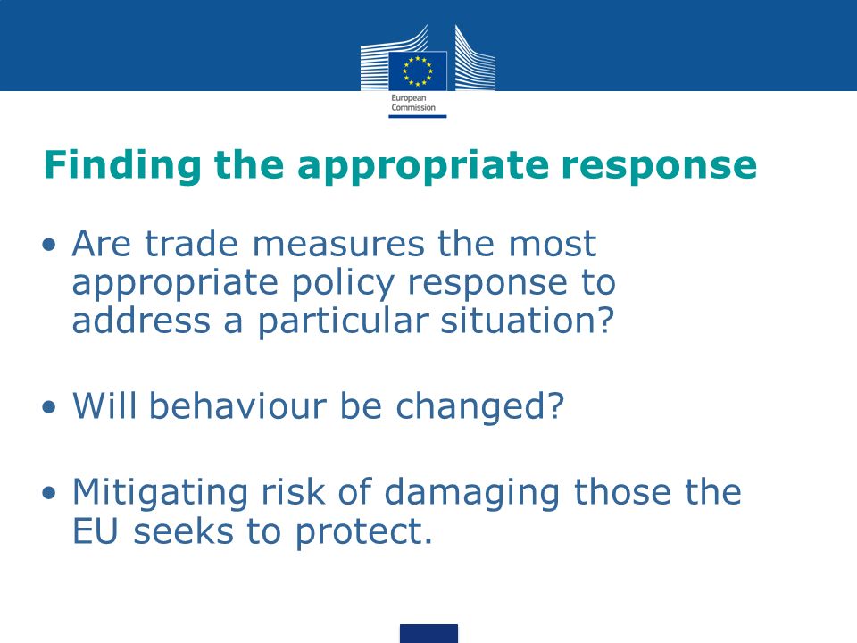 Finding the appropriate response Are trade measures the most appropriate policy response to address a particular situation.