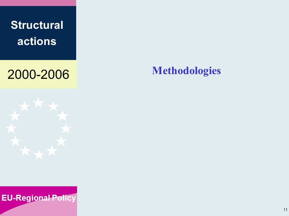 EU-Regional Policy Structural actions 11 Methodologies